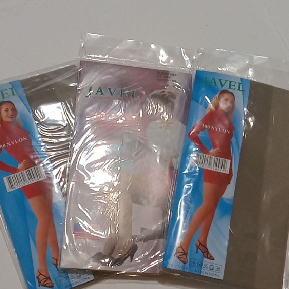 Javel 100 Nylon Stockings 3 Pack Sheer Queen   Size